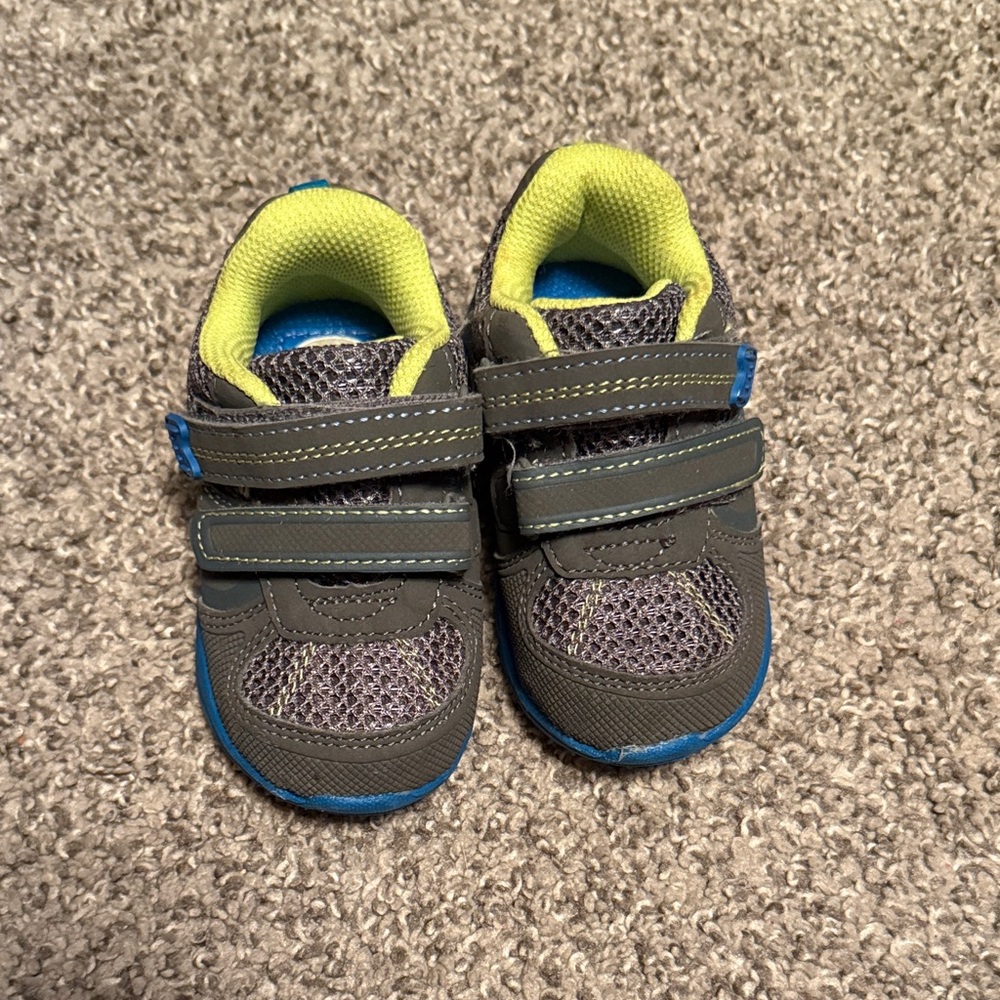 Carter's Gray and Blue Kids' Sneakers with Green Accents